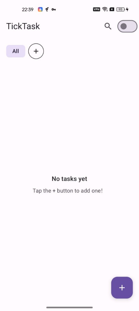 Tick Task empty state